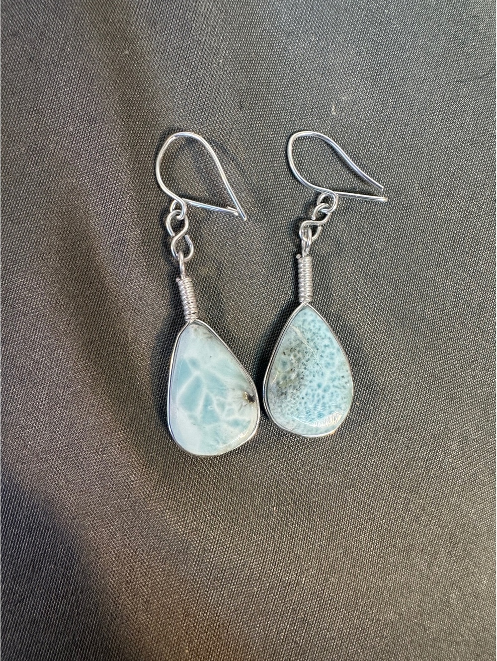 Light Blue Stone Dangle Earrings